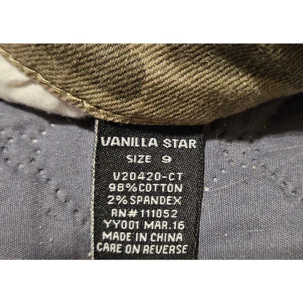 Women's (Juniors) Camo Slit Knee Destructed Skinny Denim Jeans SZ 9 Deep Olive